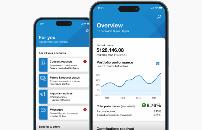 Mobile app demo phone screens