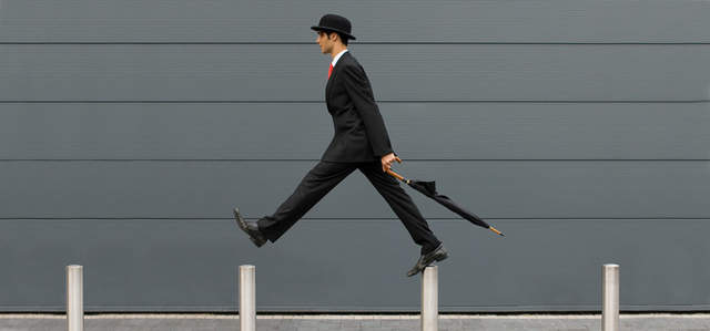 man with umbrella