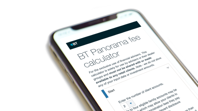 BT Panorama admin fee multi calculator screenshot