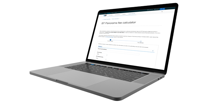 Estimate administration fees for BT Panorama single accounts or related groups